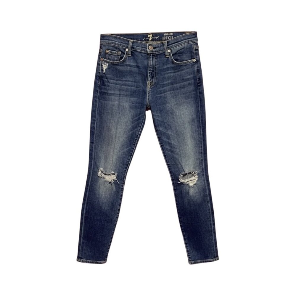 7 For All‎ Mankind The Ankle Skinny Jeans Women’s Size 29 Medium Blue Wash